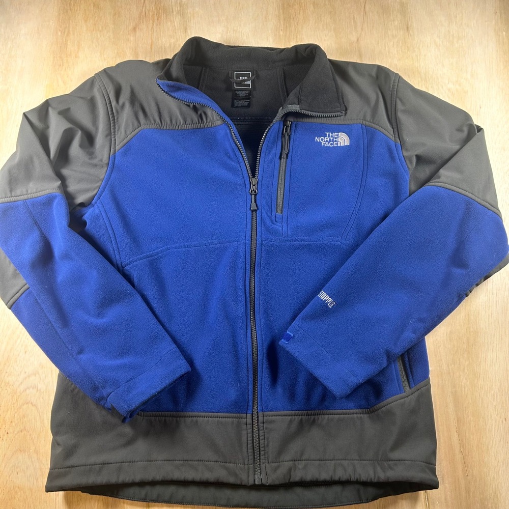 The North Face Windstopper Fleece Jacket Mens Medium Blue Grey Full Zip Jacket